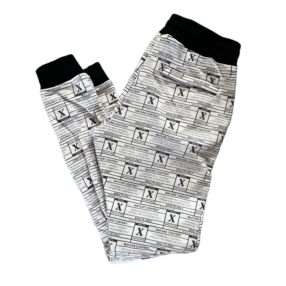 SSUR X BRAZZERS Mature Content Black White Sweatpants Mens S